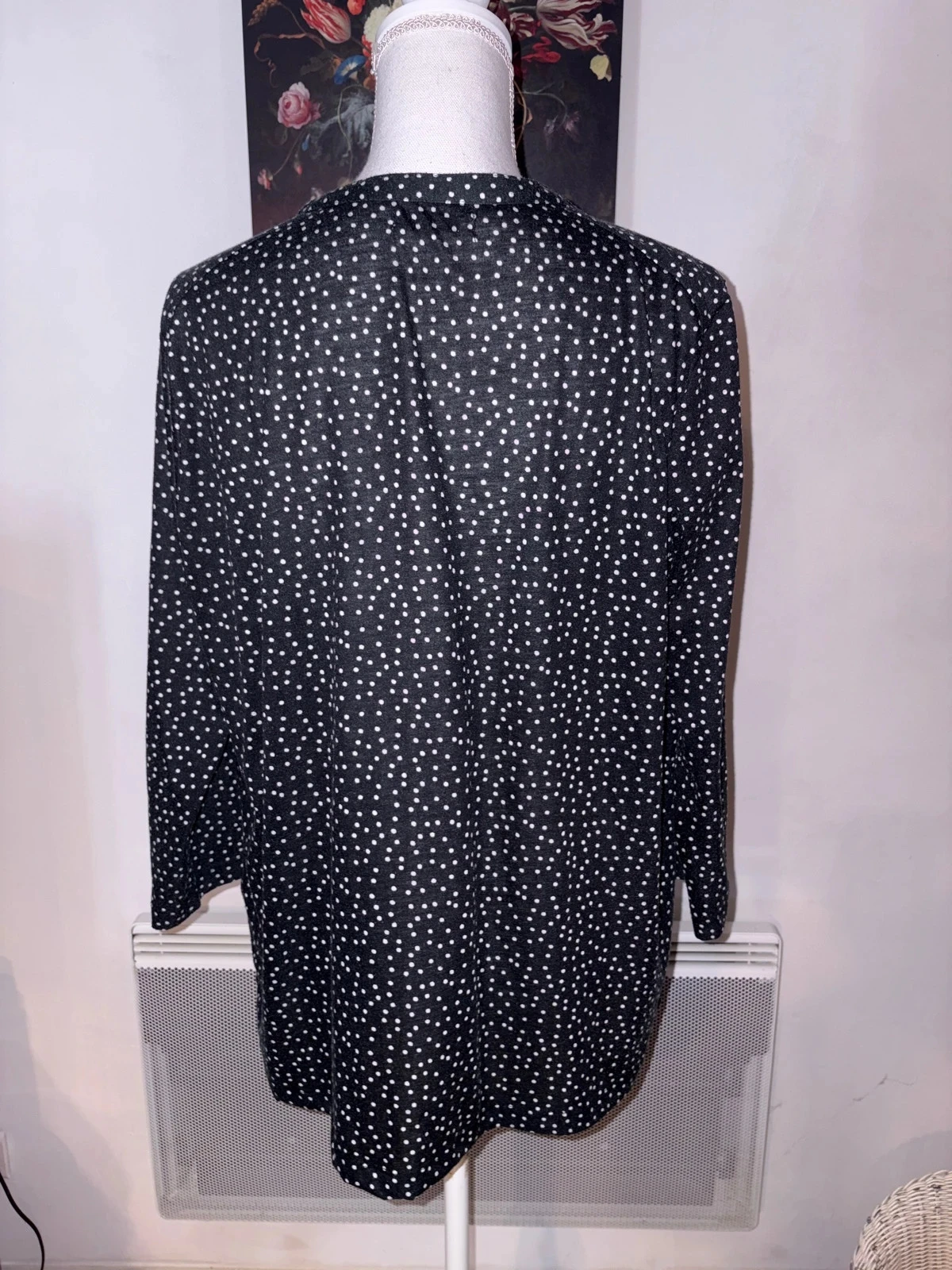 Black thick polka dot blouse FPC size XL / 42 – photo 3